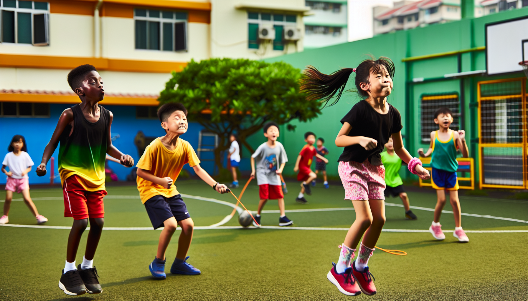 School-age children playing team sports