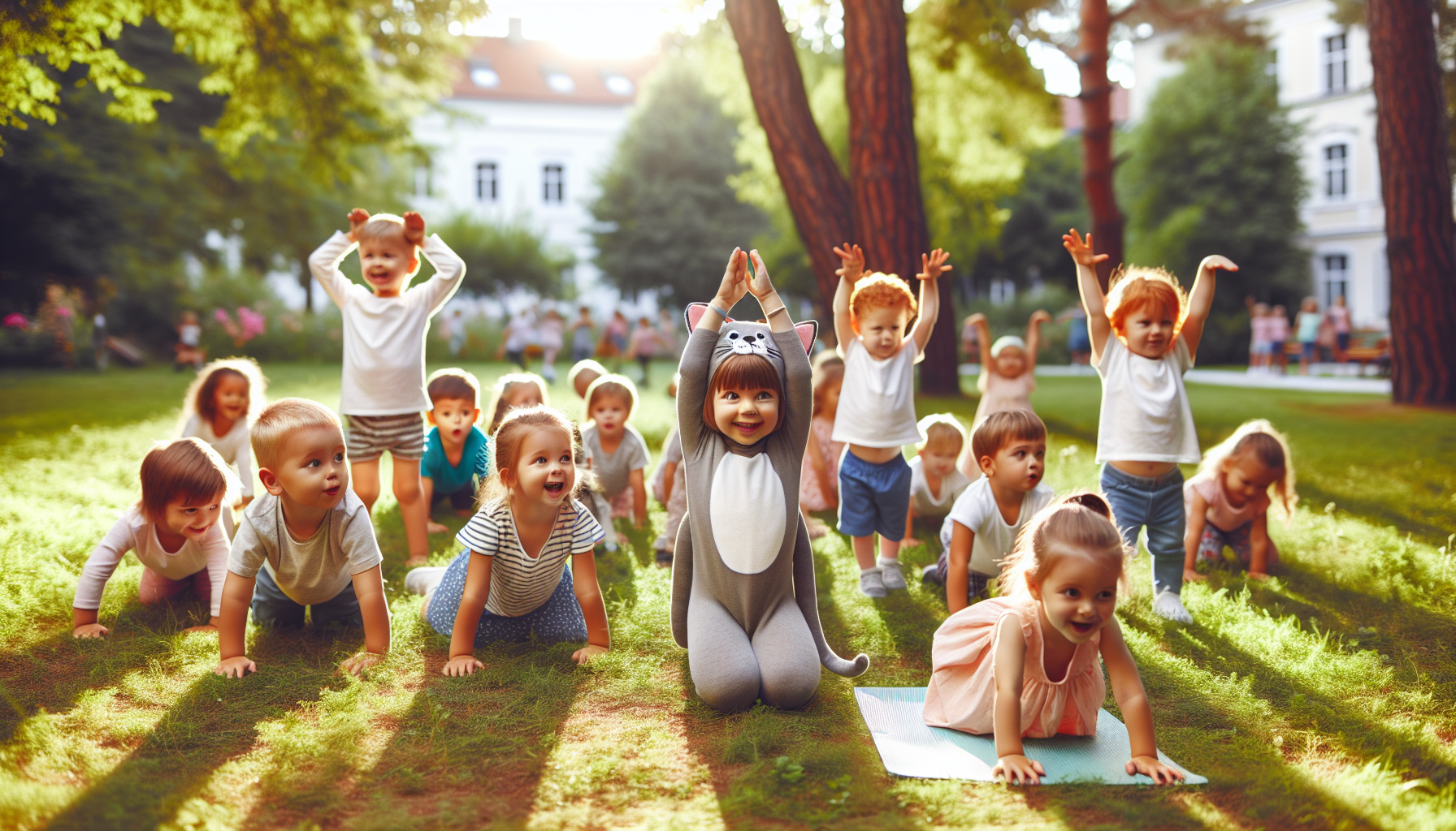 Toddlers enjoying yoga games and stories