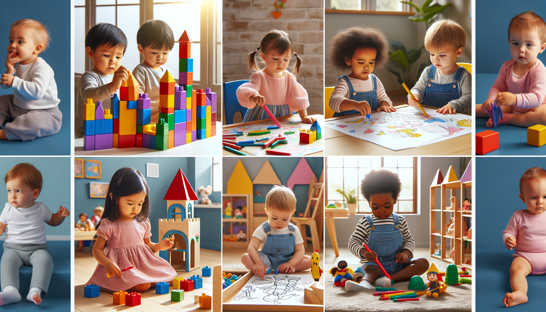 Toddlers engaging in indoor activities