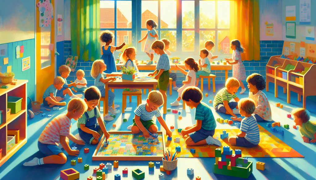 Preschoolers playing classic games