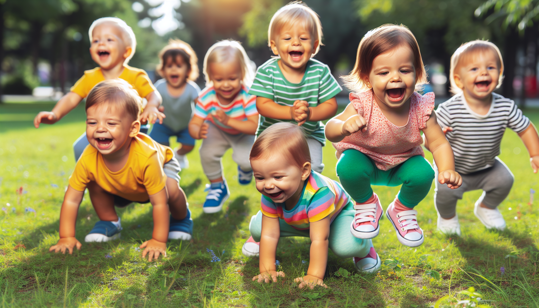 Toddlers imitating animal movements