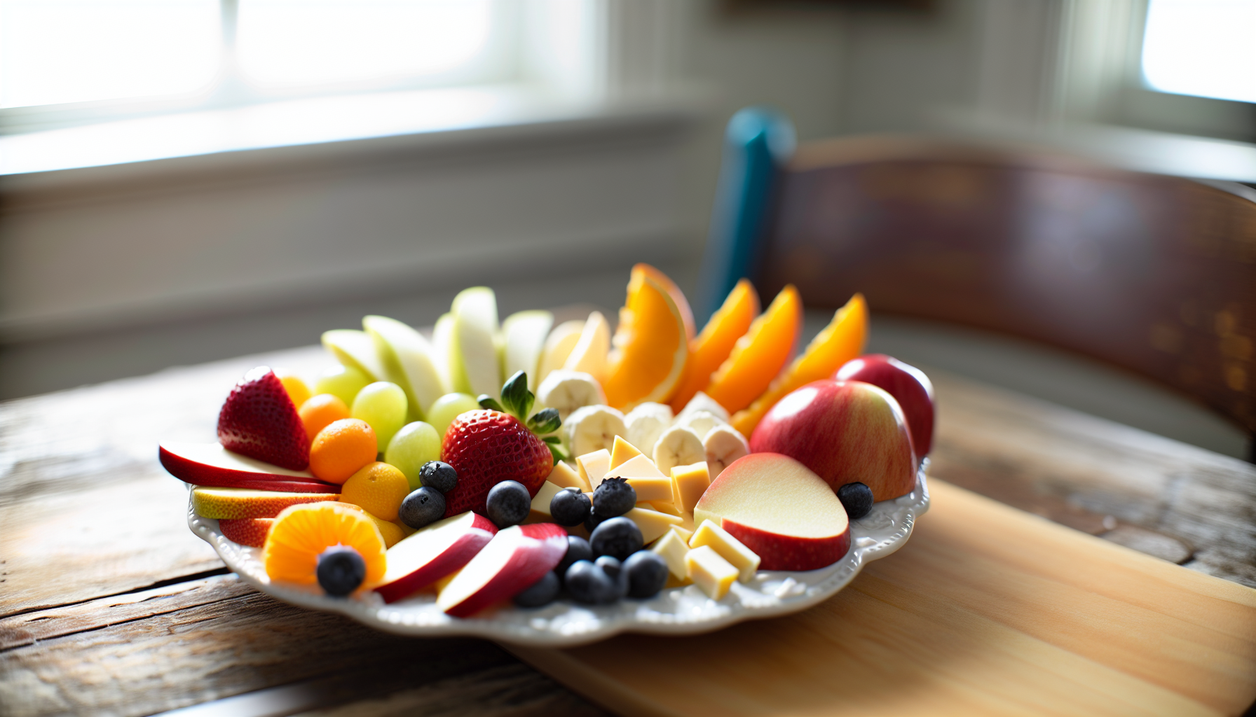 Colorful and creative fruit and cheese pairings for preschool snacks